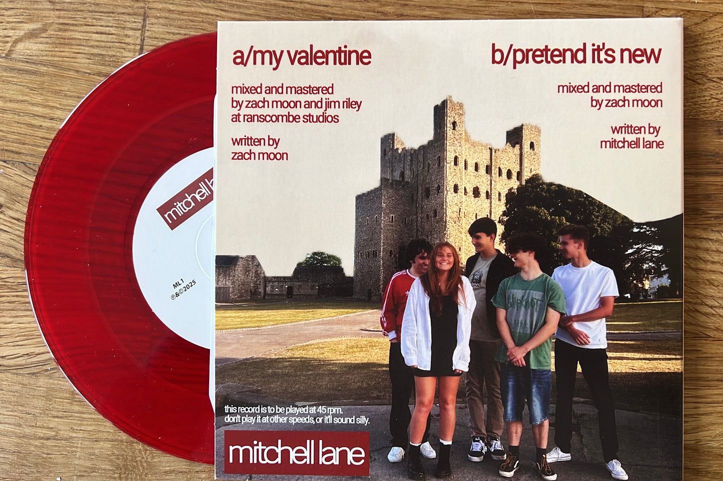 Mitchell Lane - My Valentine - 7" Vinyl - Limited edition 'valentine' red variant